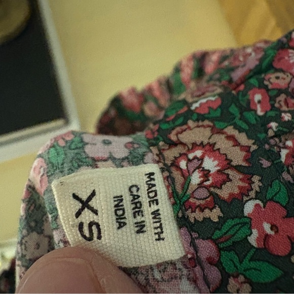 DOEN Prima Top Amelie Floral Liberty Fabric Long Sleeve Button Down Ruffle Sz XS - Picture 9 of 11